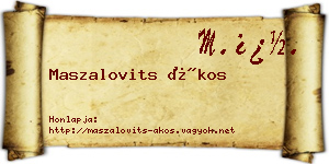 Maszalovits Ákos névjegykártya